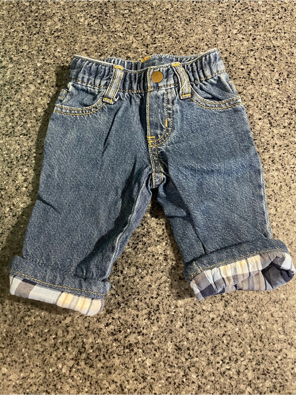 Kids Blue Denim Cuffed Jeans